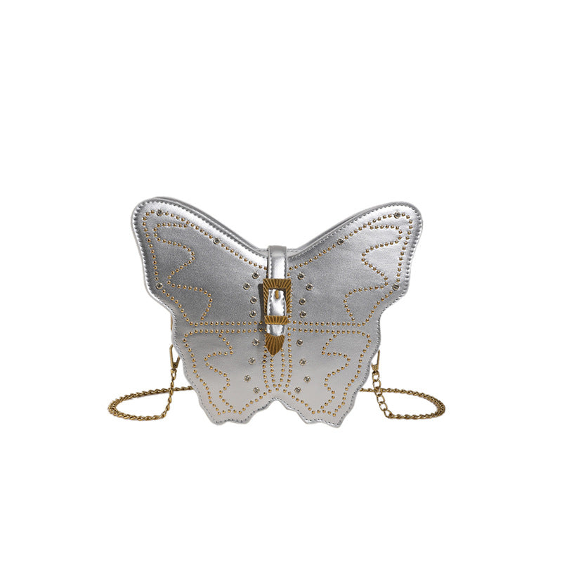 Wholesale PU Rivet Butterfly Messenger Bag